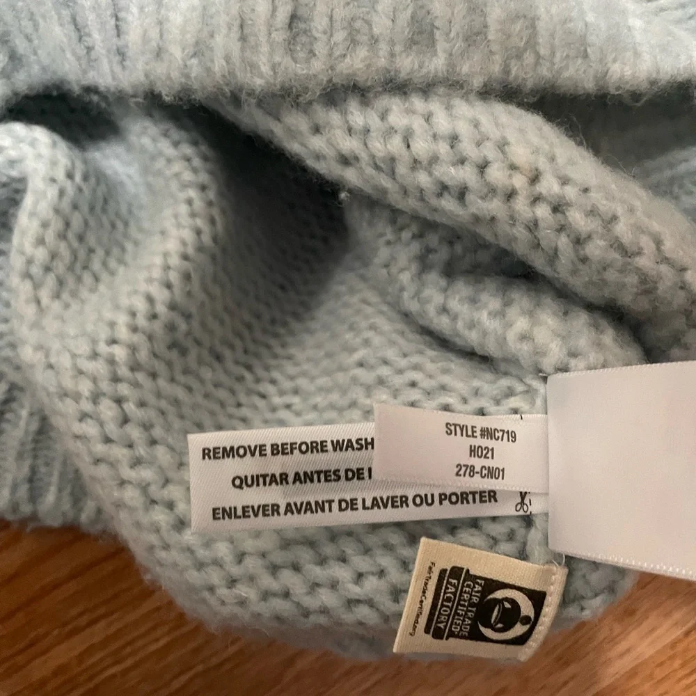 Madewell NWOT Somervell Modern Cable Turtleneck Sweater in Heather Iceberg Blue - Picture 8 of 8